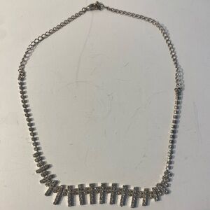 Elegant Silver Necklace with Crystal Accents